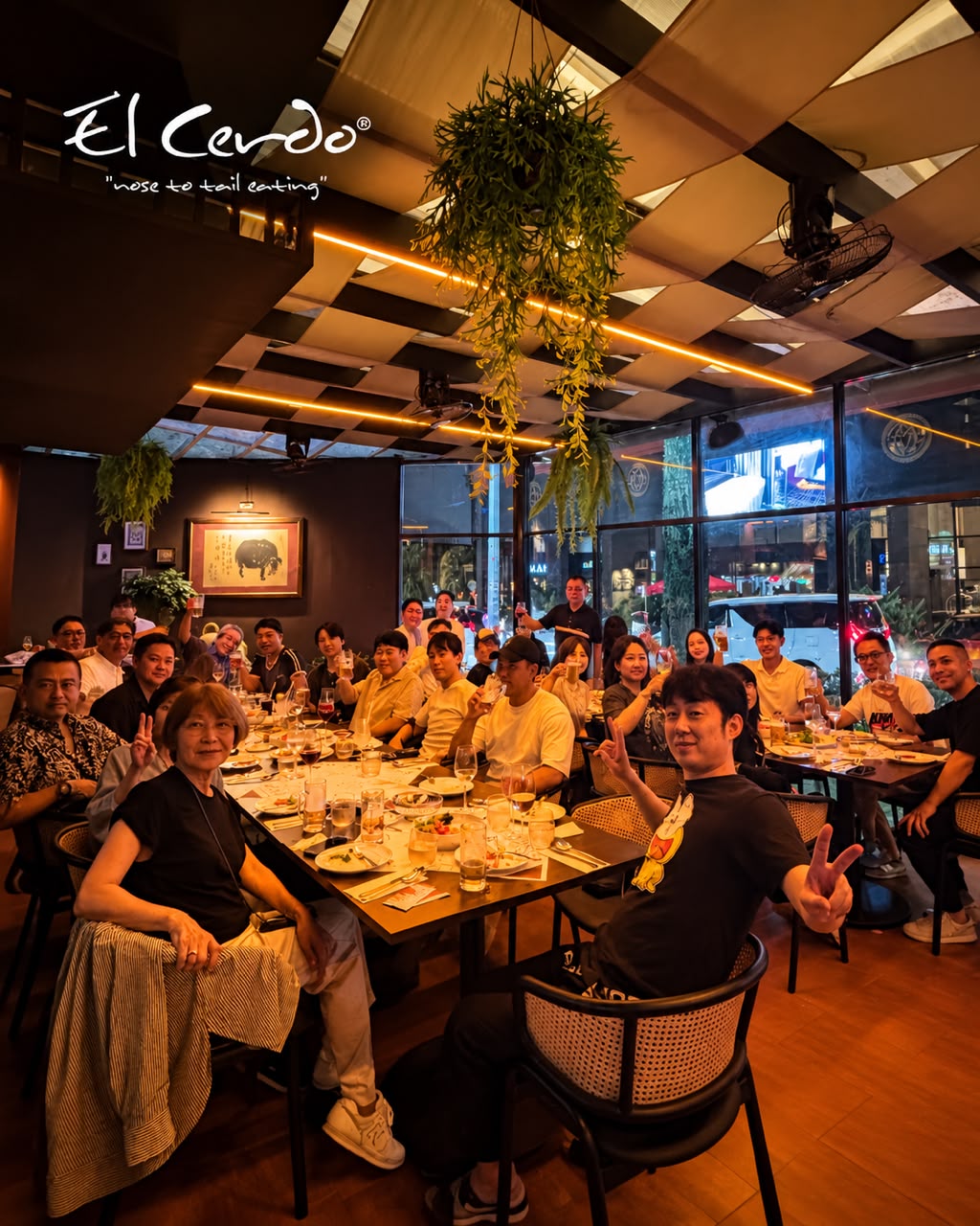 El Cerdo Spanish restaurant at 50 Changkat Bukit Bintang, Kuala Lumpur, featuring group dining, celebrations, warm interiors, and capacity for up to 110 guests.